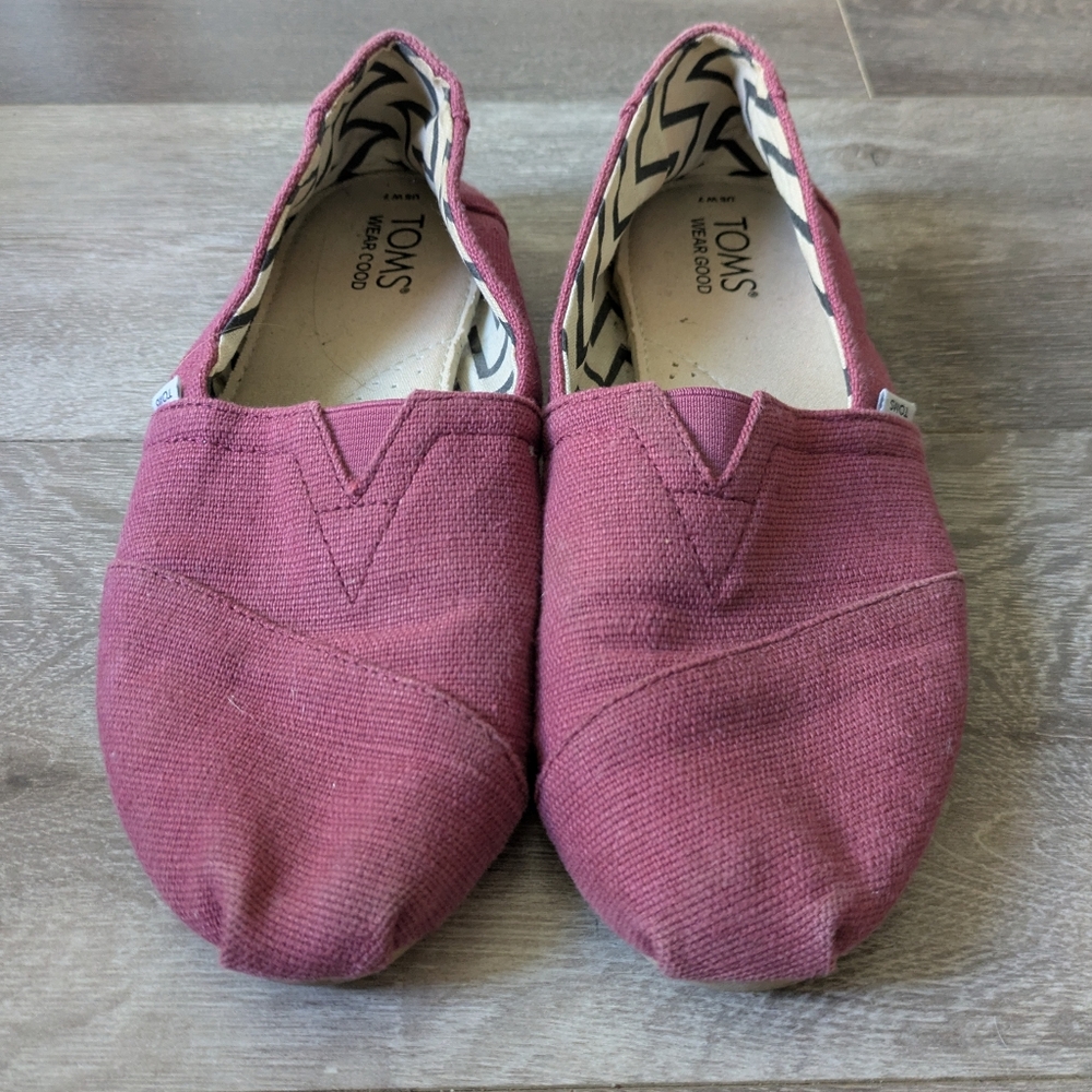 Toms Women's Mauve Canvas Flats - Size 7